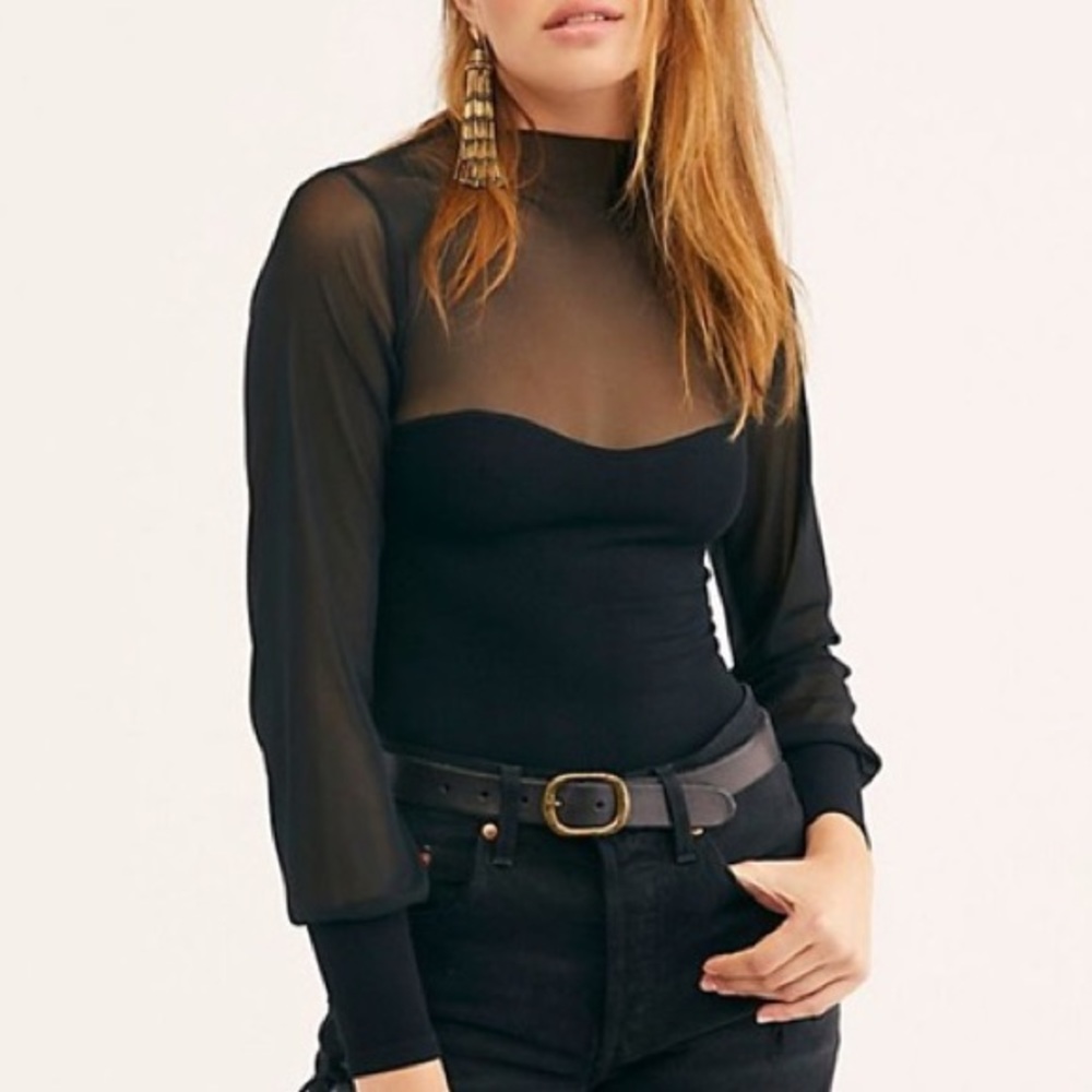 Free People Light Up Layering Top - Black